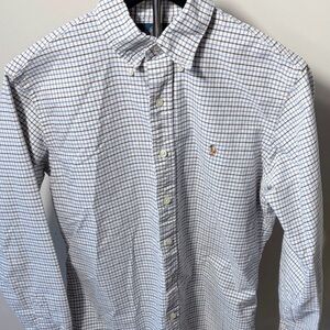 Ralph Lauren White and Blue Plaid Shirt